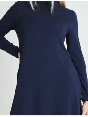 Kit and Ace Upgrade Brushed A-Line French Terry Dress, XL Navy Blue
